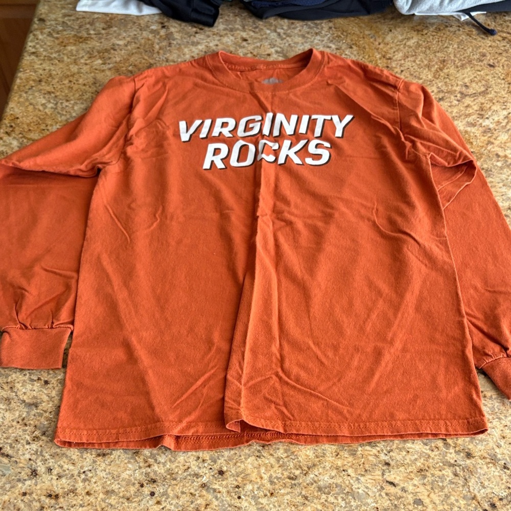 Bold Orange Graphic Long Sleeve Shirt